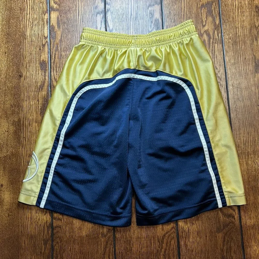 Vintage Nike Dazzle Basketball Shorts Large Navy Gold Mesh Y2K Athletic